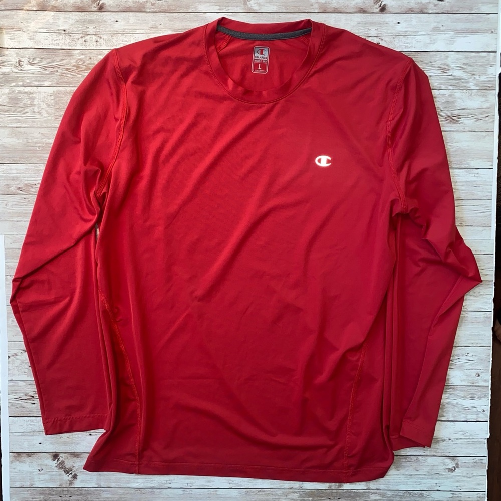Champion large Red workout LS Shirt